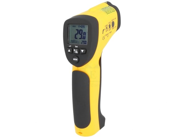 Pirometru LCD,iluminat -32÷480°C Rez.optică: 13: 1 ε: 0,1÷1 - imagine 10